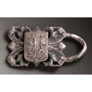 Silver Brooch Bearing The Coat Of Arms Of The City Of Geneva (switzerland)