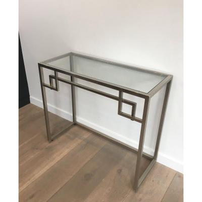 Design Chromed Console Table. French. Circa 1970