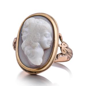 Belle Bague Camée Gryllus En Pierre Dure. Italienne, Fin XVIIIe - Début XIXe Siècle.