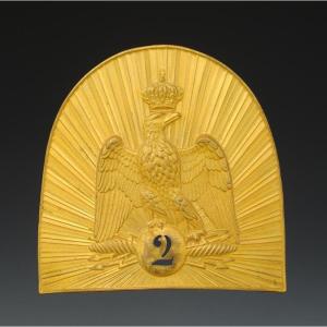 Plaque De Bonnet à Poils d'Officier Du 2ème Régiment De Grenadiers De La Garde Impériale 1854