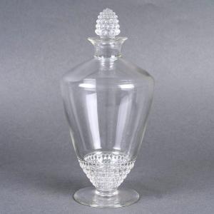 1930 René Lalique - Carafe Art Déco Nippon Verre Blanc 