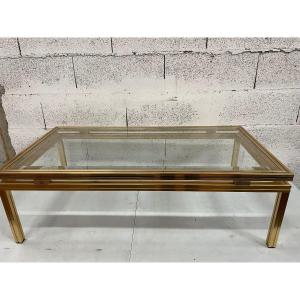 Pierre Vandel Gilded Brass Coffee Table In Paris 