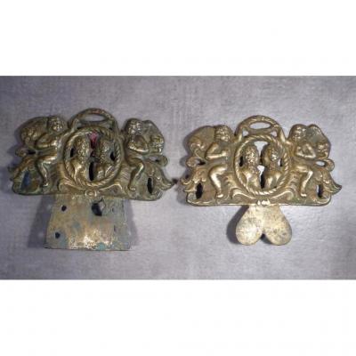 2 Bronze Hooks, Eighteenth, Wedding Scenes