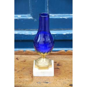 Royal Blue Glass Vase From Le Creusot, Louis XVI Period