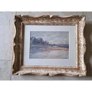 Guyot , Bords De Loire , Roanne , Aquarelle , Début XX°. 