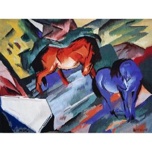 Red And Blue Horse, Franz Marc - Aubusson Tapestry, Roubert Four -152lxh112 - No. 1486