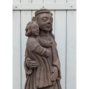 Virgin And Child In Granite. Breton Calvary 