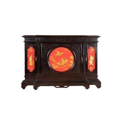 Grand Meuble D’appui Chinoisant En Bois Laqué Noir, Rouge Et Or, Vers 1880 - LS37661501