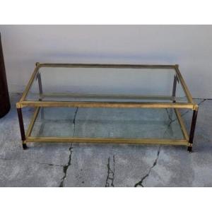 Elegant Brass Coffee Table In The Style Of Maison Jansen, 1970s