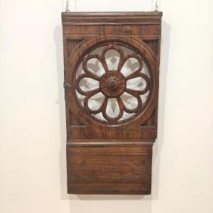 Wooden Gate Leaf With 18th Century Rosette.