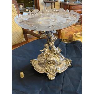 Centre De Table Argent /cristal 