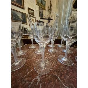 Suite De 12 Verres à vin Lalique 