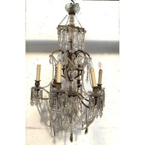 Louis XV Style "fountain" Chandelier In Bronze And Tassels, 20th Century