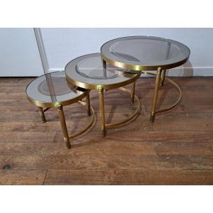 In The Style Of Jansen Bronze Nesting Tables