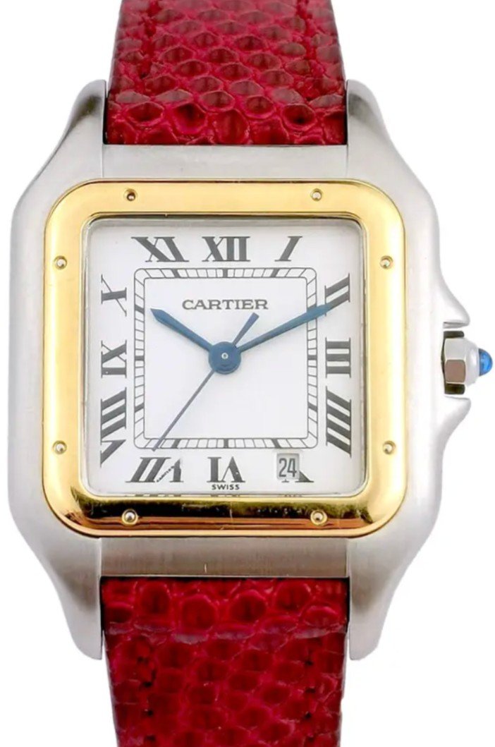 Montre Cartier - Panthère - Or/acier/cuir - 27 Mm