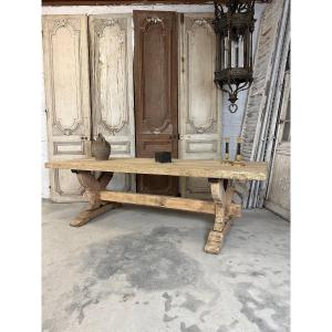 20th Century Whitewashed Monastery Table