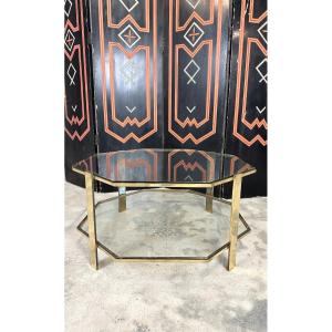 J.quinet Octagonal Bronze Coffee Table 