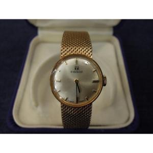 Montre mécanique TISSOT pour femme en or massif 18 carats 18K