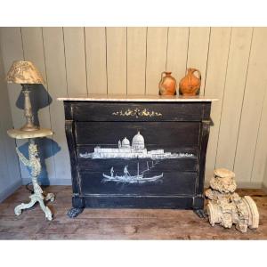 19th Century Italian Chest Of Drawers Refinished With Marble