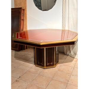 Brass And Glass Table Michel Pigneres Roméo 1970