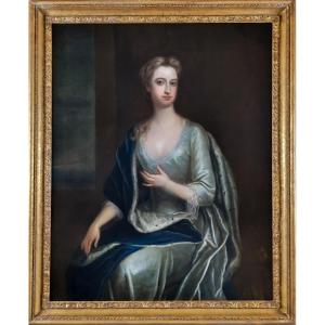 Portrait De Frances, Vicomtesse Scudamore, En Robe Argentée Et Manteau Bleu, Vers 1709-1719