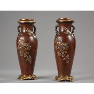 Paire de Vases Japonisants attr. à Susse Frères, France, Circa 1880