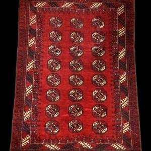 Tapis Afghan, 111 x 156 cm, milieu XXème, laine sur laine nouée main, Afghanistan , Bel état