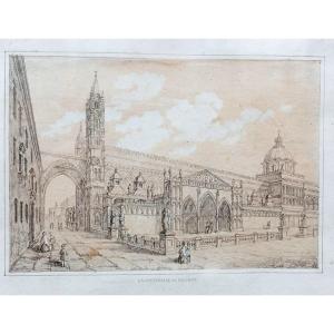 W.L.Leitch (1804-1883) 'La Cattedrale di Palermo' -W.L:L: fu Drawing Master della Reg. Vittoria