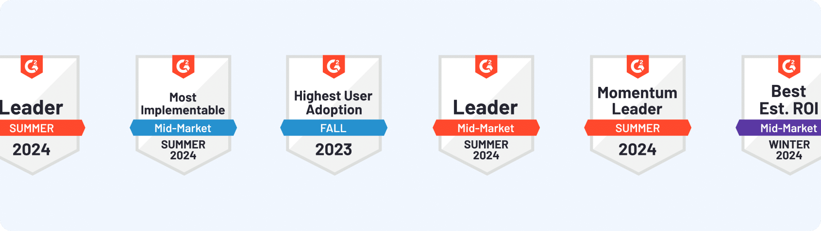 Top review badges for ProdPad product management software