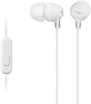 Sony MDREX15AP in-Ear Earbud Headphones with Mic, White