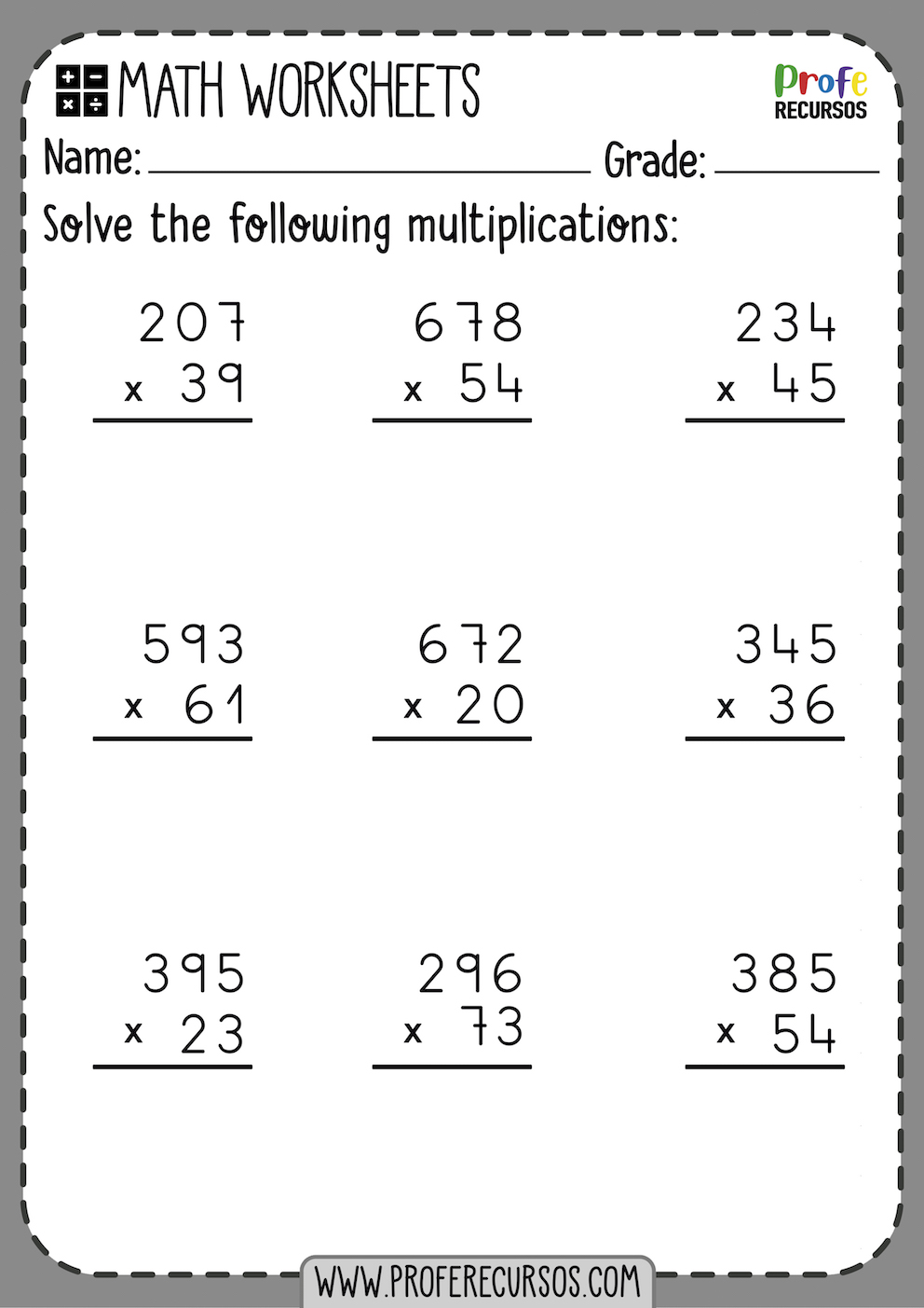 5th grade math worksheets multiplication and division times tables ...