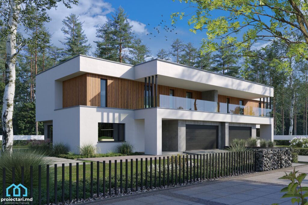 Proiect de casa pentru doua familii 360m2