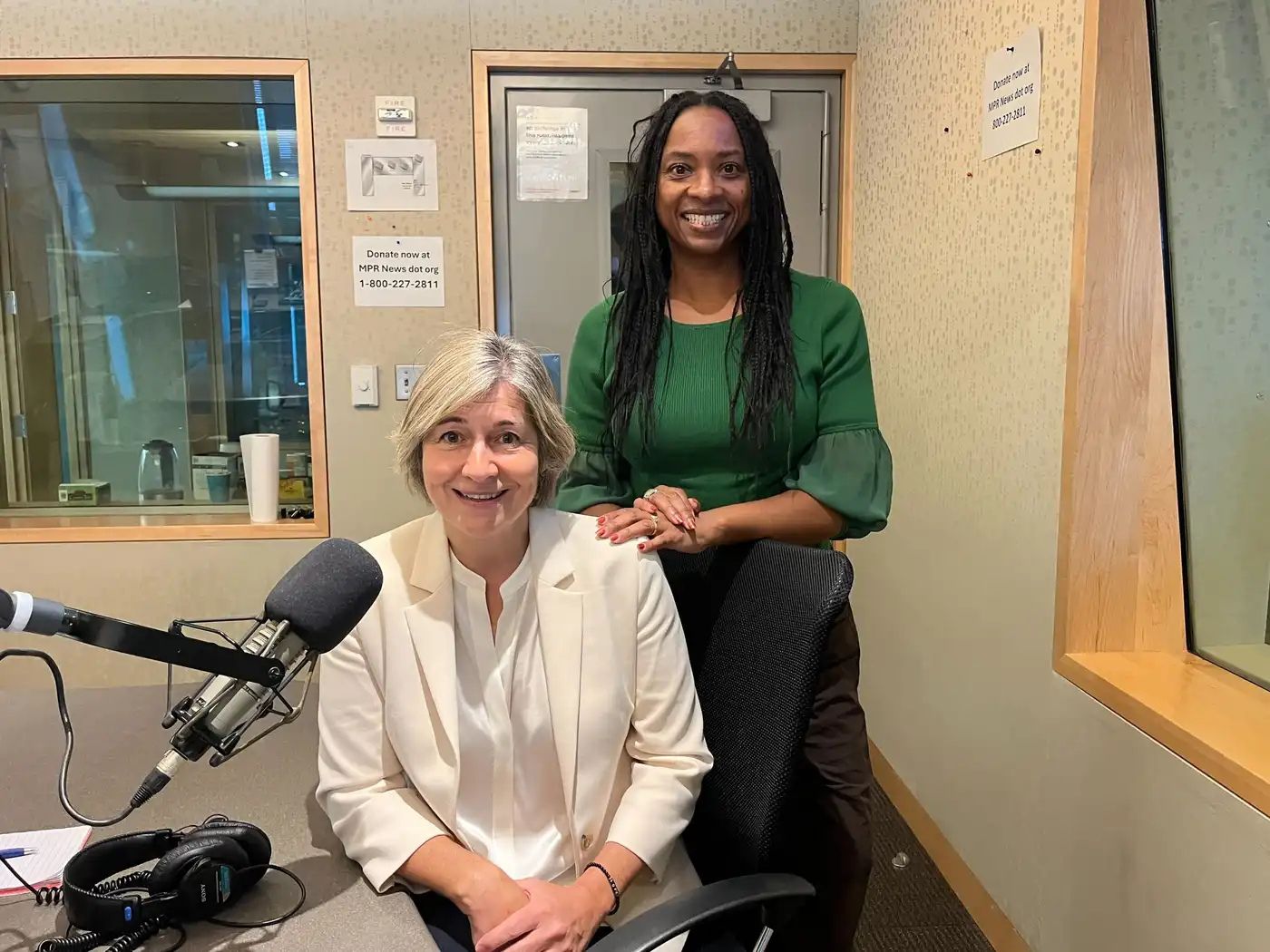 two women and radio mic