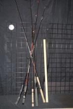 5 Fishing Poles - Kodiak, Black Widow, Berkley & Others