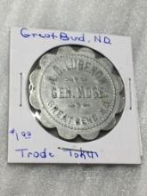 A. C. Lubenow General Merchandise Great Bend North Dakota $1.00 Trade Token