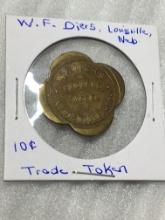 W.F. Diers General Merchandise Louisville Nebraska 10 Cent Trade Token