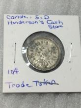 Hendersons Cash Store Conde South Dakota 10 Cent Trade Token