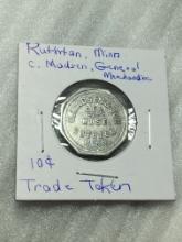 C. Madsen General Merchandise Ruthton Minnesota 10 Cent Trade Token