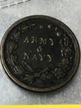 1863 Army Navy Token