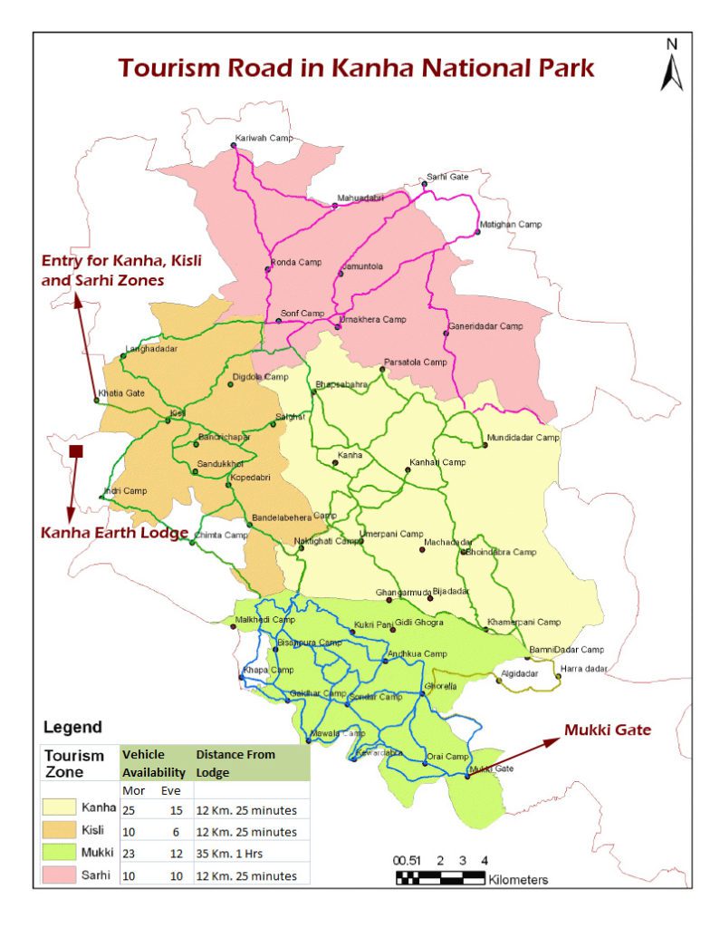 Tourism road map of Kanha