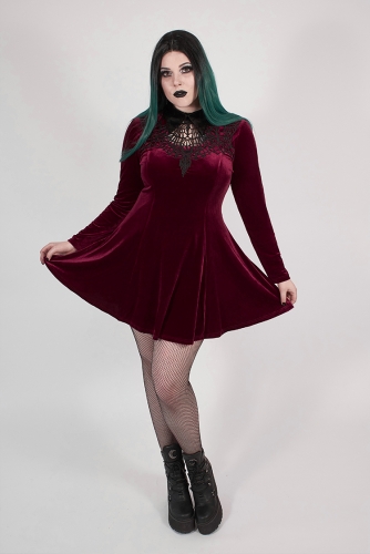 Goth Oversize Red Vines Dress DQ-509LQF-RD