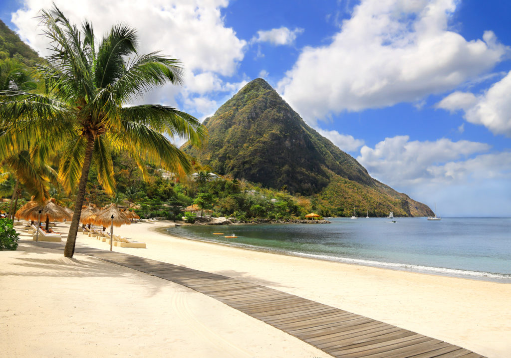 Beautiful beach in St Lucia