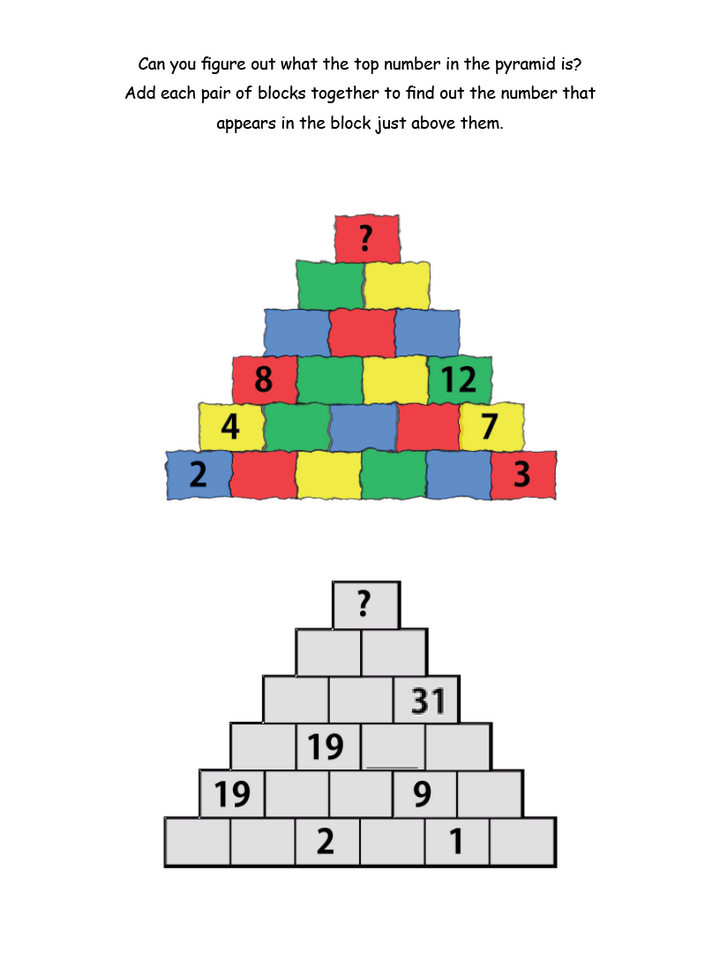 Math Pyramid Worksheet