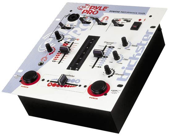 Pyle - PYD720 , Sound and Recording , Mixers - DJ Controllers , 7'' Two Channel Scratch Performance Mixer with Punch