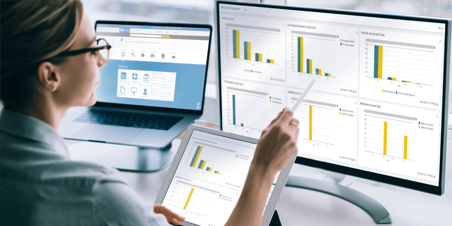 fixed assets, action center, finance, insights, KPIs