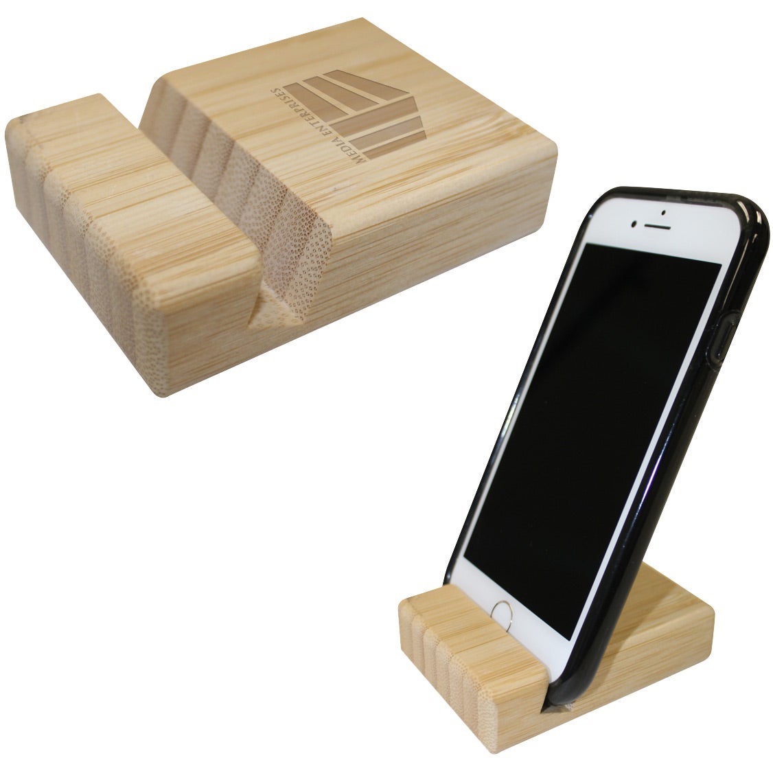 Bamboo Block Phone Stands Large