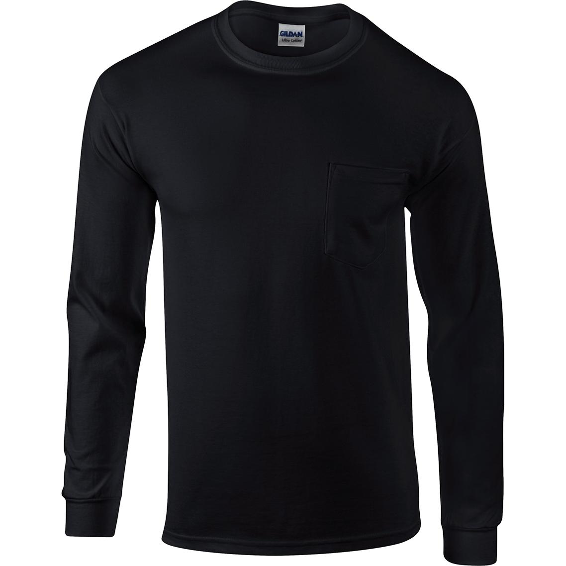 Gildan Adult Ultra Cotton Long-Sleeve Pocket T-Shirts (Men's, Colors) Large