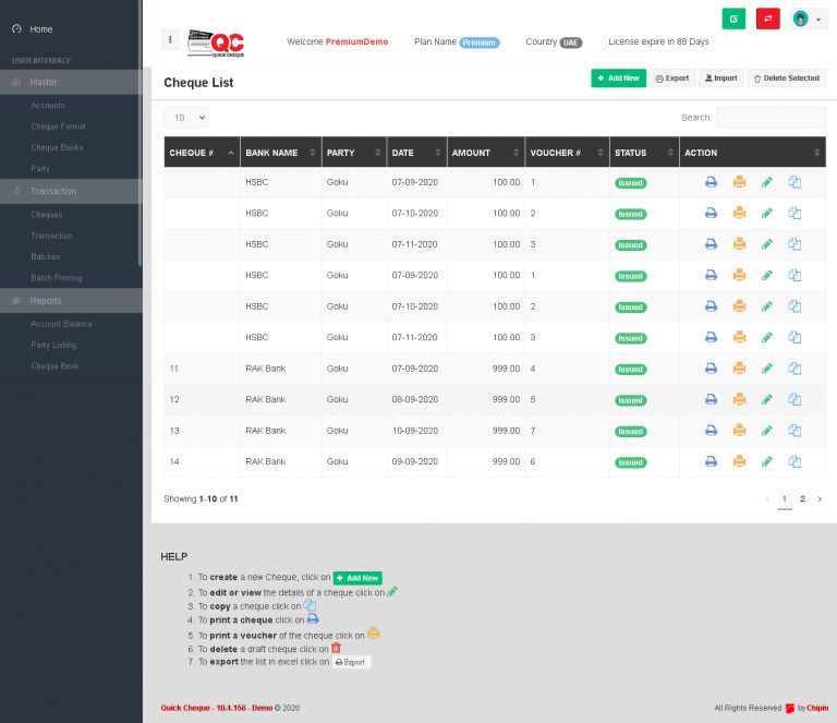 Features 1 of the Best Cheque Printing Software - Quick Cheque