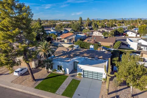 Aerial view of Phoenix neighborhood.