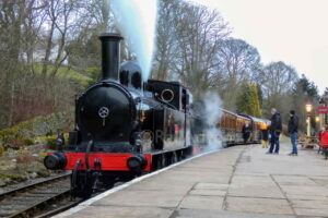 1054 & 85 at Oxenhope on the Keighley and Worth Valley Railway